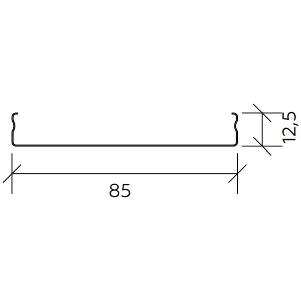 Рейка открытого типа Албес Немецкий 85 мм 3 м металлик