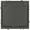 Розетка ЭРА Galaxy 15-2103-06 c заземлением 2P+E Schuko со шторками с крышкой 16А-250В IP20 графит Б0070668