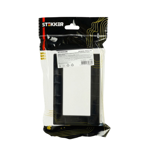 Рамка 2-местная (без перемычки), пластик, Stekker, PFR00-7012-05  Катрин, черный 50046