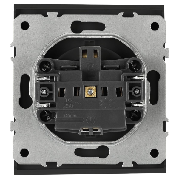 Розетка ЭРА Arktik 16-2103-05 с заземлением 2P+E Schuko со шторками с крышкой 16А-250В антрацит Б0070438