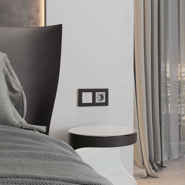 Рамка Werkel Slab на 2 поста черный матовый W0022908 4690389193378