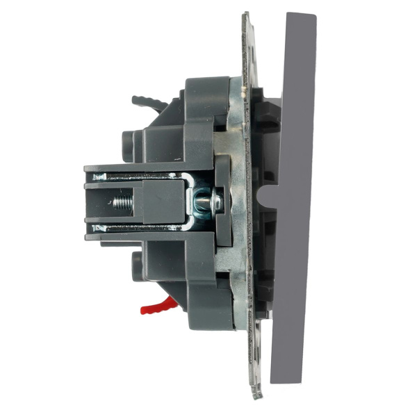 Выключатель 1-клавишный (механизм), СЗК, Stekker, 250В, 10А Эмили, RSW10-5103-10ZK, платиново-серый, soft touch 50238