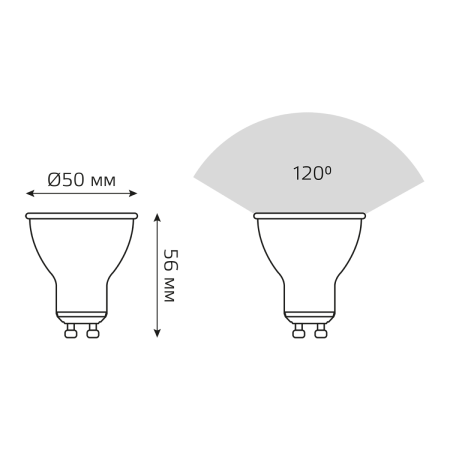 Лампа светодиодная Gauss GU10 5.5W 4100K матовая 13626