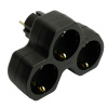 Разветвитель сетевой 3-местный с/з Stekker ADP16-13-21, 250V,16A, ABS огнеустойчивый пластик, черный 50108