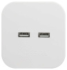 Разветвитель электрический ЭРА SP-4-USB-W на 4 розетки + 2xUSB 2400mA без заземления 10А белый Б0049532