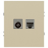 Розетка ЭРА Arktik 16-3110-04 комбинированная RJ45+TV шампань Б0070497