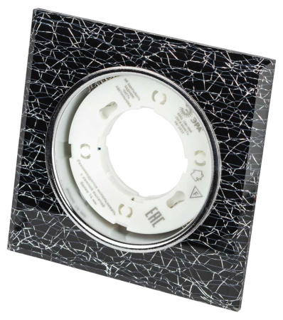 Светильник встраиваемый cо светодиодной подсветкой ЭРА DK LD50 WH/BK под лампу GX53 белый/черный Б0057469