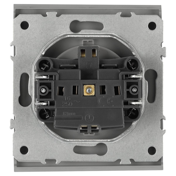 Розетка ЭРА Arktik 16-2103-03 с заземлением 2P+E Schuko со шторками с крышкой 16А-250В алюминий Б0070436
