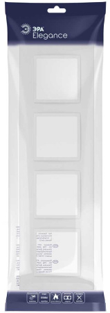Рамка для розеток и выключателей ЭРА Elegance 14-5014-01М Classic, на 4 поста, белый матовый Б0065828
