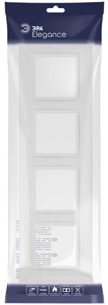 Рамка для розеток и выключателей ЭРА Elegance 14-5014-01М Classic, на 4 поста, белый матовый Б0065828