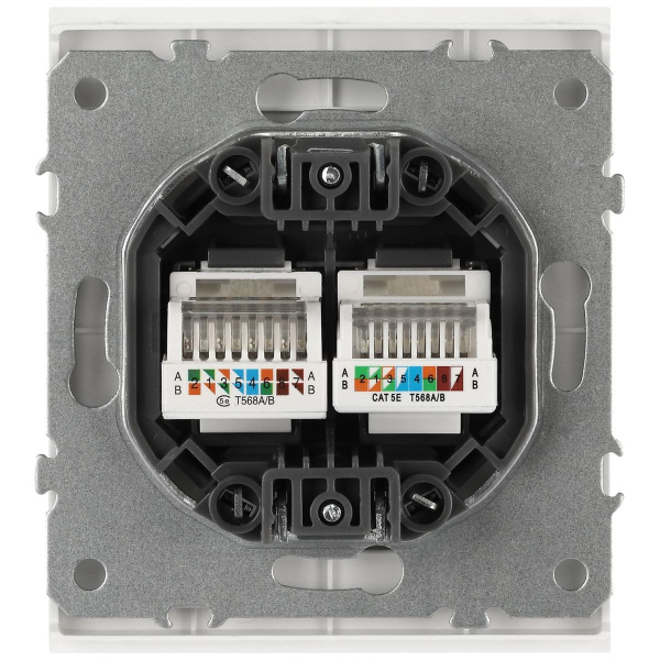 Розетка ЭРА Arktik 16-3108-08 информационная двойная 2XRJ45 белый матовый Б0070491