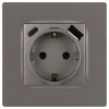 Розетка ЭРА Серия 12 12-4108-16 2P+E 16A-250В со шторками с USB type-A+C 5В-3А титан Б0067762