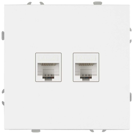 Розетка ЭРА Galaxy 15-3108-01 информационная двойная 2XRJ45 IP20 белый Б0070756