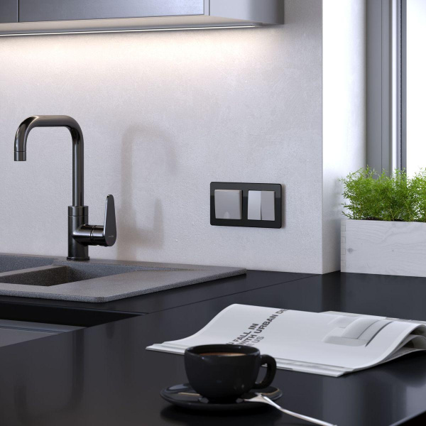 Рамка Werkel Acrylic на 2 поста черный W0022708 4690389184857