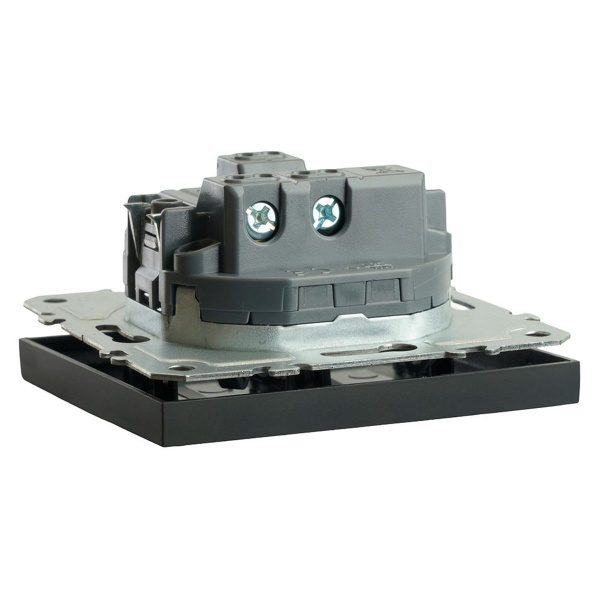 Выключатель одноклавишный Stekker Эмили черный уголь RSW10-5103-05 49839