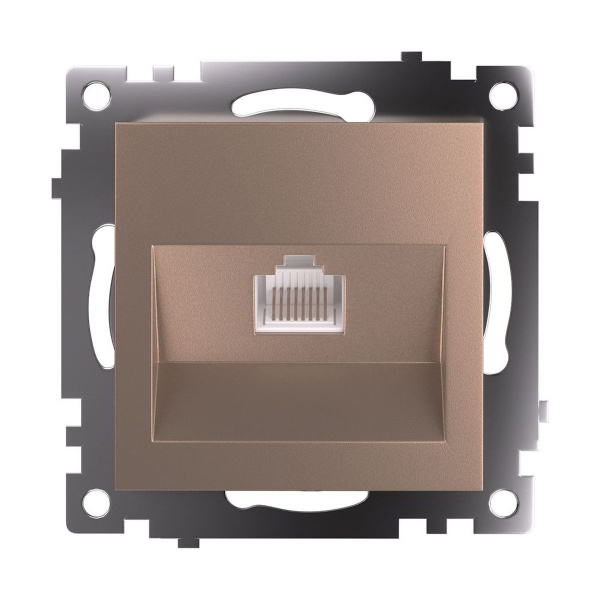 Розетка компьютерная RJ-45 Stekker Катрин шампань GLS00-7107-02 39599