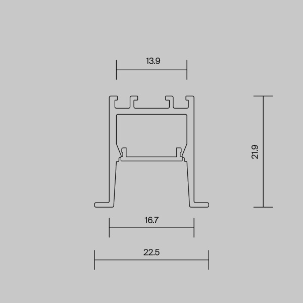 Алюминиевый профиль встраиваемый скрытого монтажа Maytoni Led Strip ALM-2222-B-2M 632013