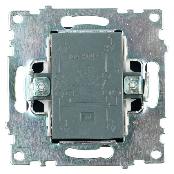 Переключатель перекрестный одноклавишный Stekker Катрин черный GLS10-7110-05 49177