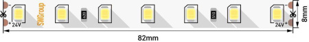 Светодиодная лента SWG 8,6W/m 84LED/m 2835SMD холодный белый 5M 005848