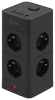 Сетевой фильтр ЭРА TWR-8es-1,5m-4USB-B башня с защитой заземлением с выключателем 8 розеток+4xUSBA+C 1,5м 16А черный Б0069072