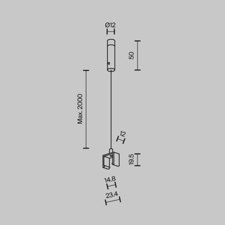 Тросовый подвес Exility X, 2 шт. Maytoni Technical EXILITY X Accessories for tracks Exility X TRA239SW-2B