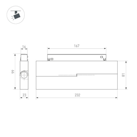 Трековый светодиодный светильник Arlight Mag-Flex-Flat-Fold-S230-12W Warm3000 047212