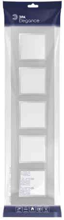 Рамка для розеток и выключателей ЭРА Elegance 14-5015-03 Classic, на 5 постов, алюминий Б0060593