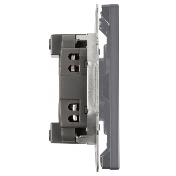 Розетка 1-местная с з/ш, б/з (механизм), СЗК, Stekker, 250В, 16А Эмили, RST16-5109-10ZK, платиново-серый, soft touch 50242