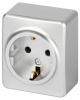 Розетка ЭРА Эксперт 11-2203-03 2P+E Schuko IP20 16A-250В ОУ алюминий Б0063020