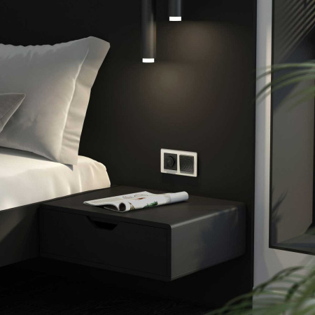 Выключатель Werkel Hammer одноклавишный проходной черный W1212008 4690389162053