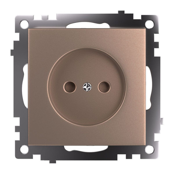 Розетка 2P Stekker Катрин со шторками шампань GLS10-7109-02 39595