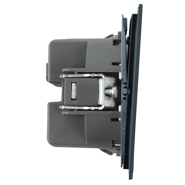 Выключатель 2-клавишный c индикатором (механизм), Stekker, 250В, 10А Мия, RSW10-3102-05, черный бархат 50446