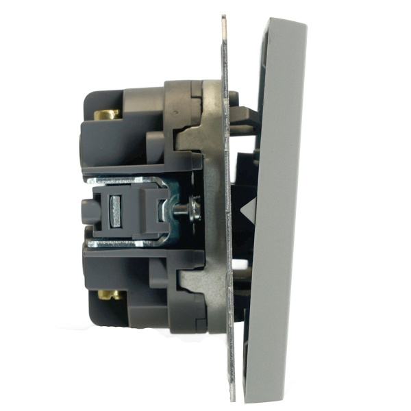 Переключатель перекрестный 2-клавишный (механизм), STEKKER, 250В, 10А, серия Эмили, RSW10-5111-10, платиново-серый, soft touch 50166