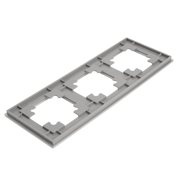 Рамка 3-местная, металл, STEKKER, MFR00-7003-03, серия Катрин, серебро 50019