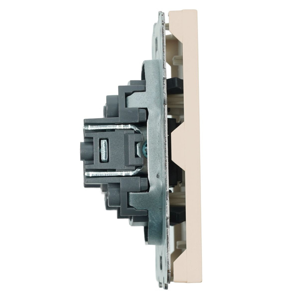 Розетка телевизионная 1-местная (механизм), Stekker, 75 Ом, 5-862МГц Эмили, RST00-5108-08, кашемир, soft touch 49901