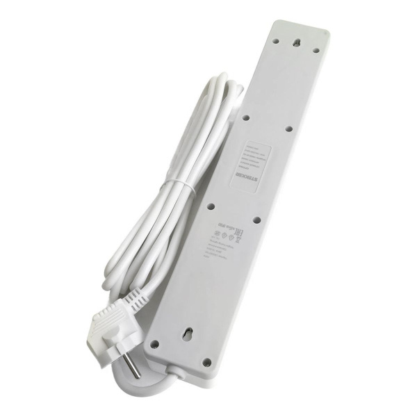 Сетевой фильтр 5-местный с/з Stekker HM20-51-053x1мм2, 5 м, серия Optima, белый 50094