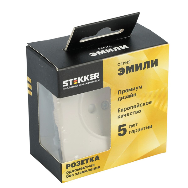 Розетка 1-местная с защитной шторкой (механизм), Stekker, б/з, 250В, 16А Эмили, RST16-5109-08, кашемир, soft touch 49902