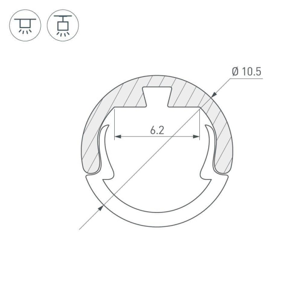 Профиль Arlight Round-D10.5-2000 Anod 029088