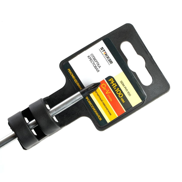 Отвертка крестовая Stekker Ph 1 х 100 мм, Cr-V, SDM-PH1-100 39769