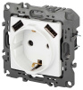 Розетка ЭРА Серия 12 12-4109-01М 2P+E 16A-250В штор. с 2xUSB 5В-3А белый матовый Б0065728