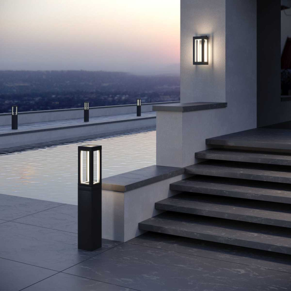 Уличный светодиодный светильник Elektrostandard Frame 1529 Techno Led черный a051859