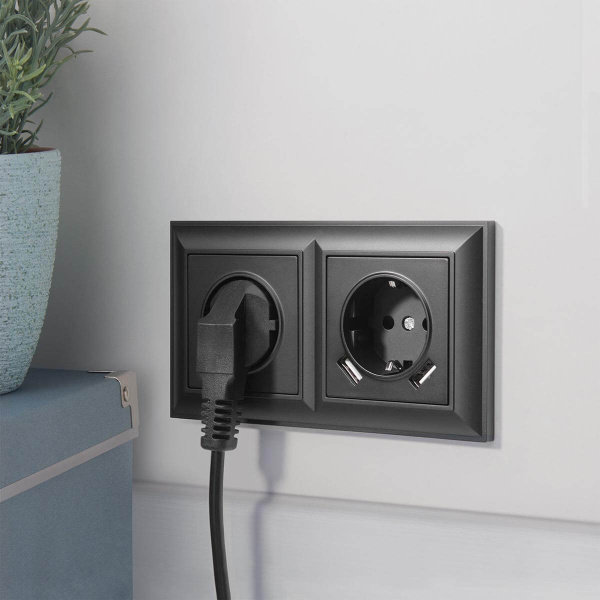 Рамка Werkel Fiore на 2 поста черный W0022208 4690389160370