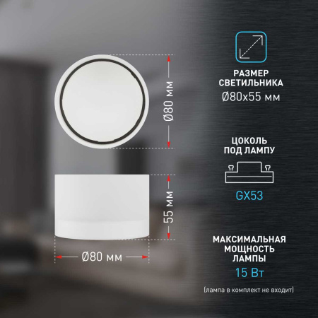 Настенно-потолочный светильник ЭРА OL30 WH Б0056359