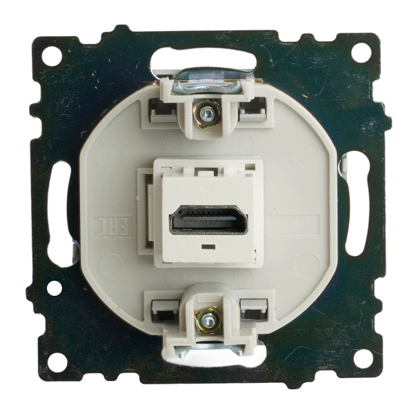 Розетка HDMI 2.1, Type A (механизм), STEKKER GLS00-7118-03, серия Катрин, серебро 50061