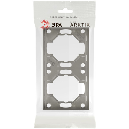 Рамка для розеток и выключателей ЭРА Arktik 16-5002-07 на 2 поста титан Б0070560
