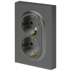 Розетка ЭРА Arktik 16-2105-06 двойная с заземлением 2X2P+E Schuko со шторками 16А-250В графит Б0070459