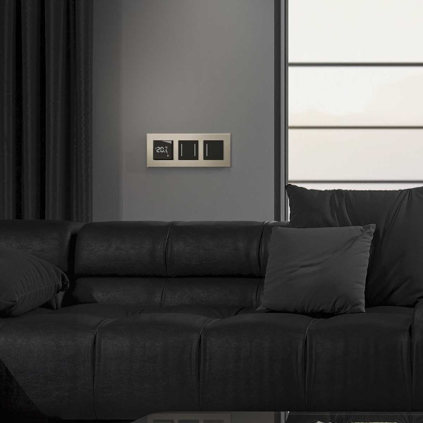 Сенсорный выключатель двухклавишный Werkel с подсветкой черный W4522008 4690389198052