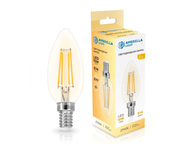 Лампа светодиодная Свеча C35 15W 2700K Ambrella light Bulding 351513