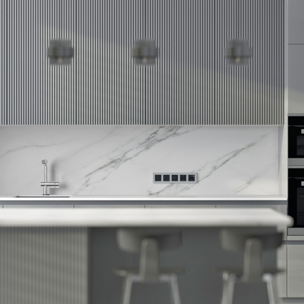 Рамка Werkel Slab на 5 постов серебро/софт W0052965 4690389207952