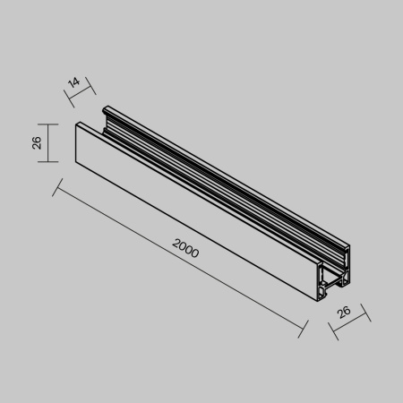 Шинопровод низкопрофильный накладной Maytoni Technical EXILITY Busbar trunkings Exility TRXMN034-412B